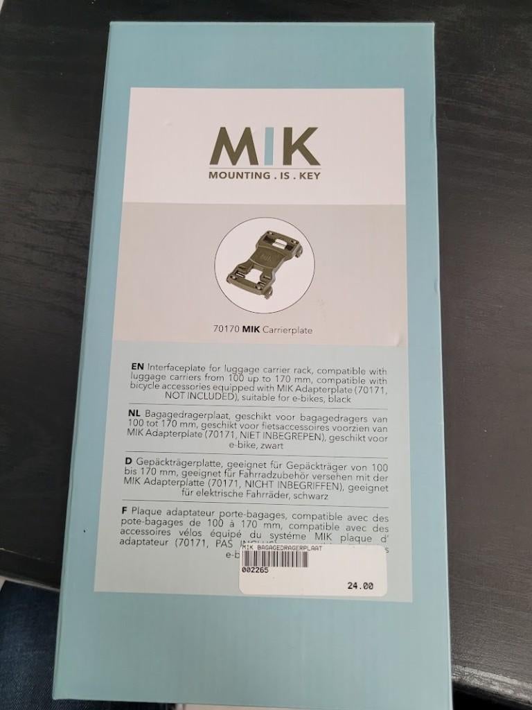 MIK Carrierplate te koop (nieuw - niet gebruikt), Fietsen en Brommers, Fietsaccessoires | Fietstassen, Ophalen of Verzenden, Nieuw