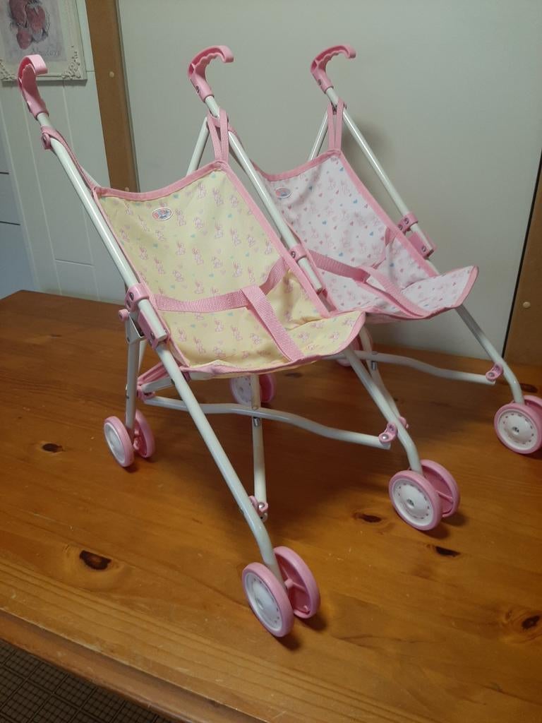 Babyborn buggy - roze/geel, Ophalen of Verzenden
