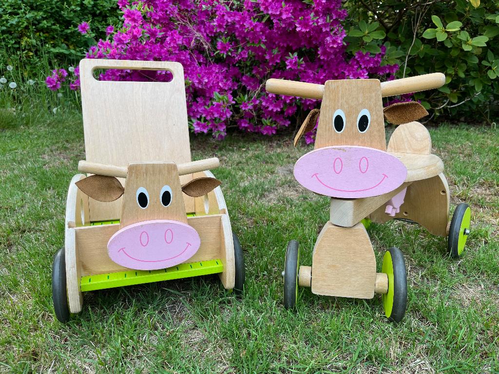 Loopfiets en wandelwagen - Scratch, Ophalen of Verzenden, Gebruikt, Rij- of Hobbelspeelgoed