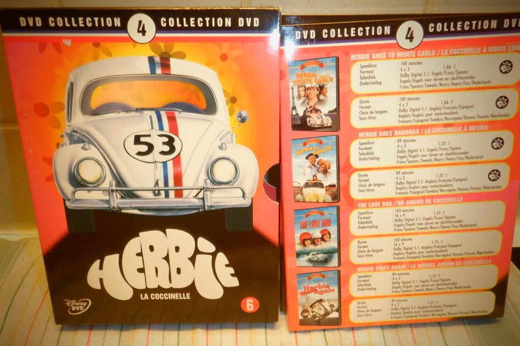 DVD Collection Herbie(4 -DVD'S), CD & DVD, DVD | Comédie, À partir de 6 ans, Comédie d'action, Enlèvement ou Envoi, Coffret