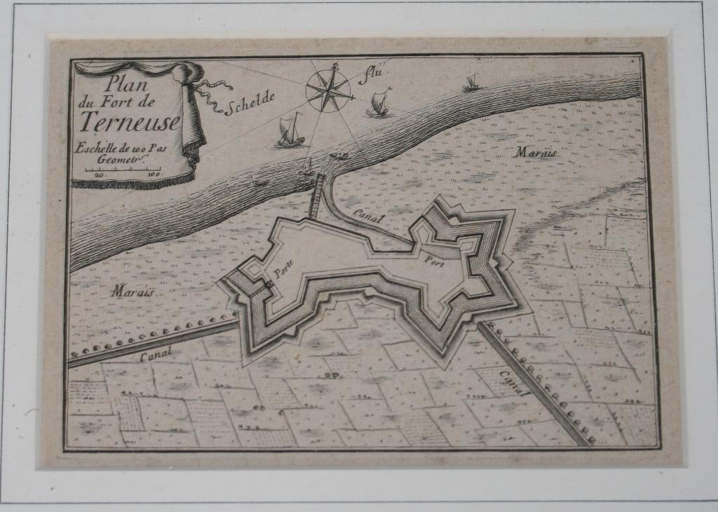 1694 Gravure - Plan du fort de Terneuse, Enlèvement ou Envoi, Gravure