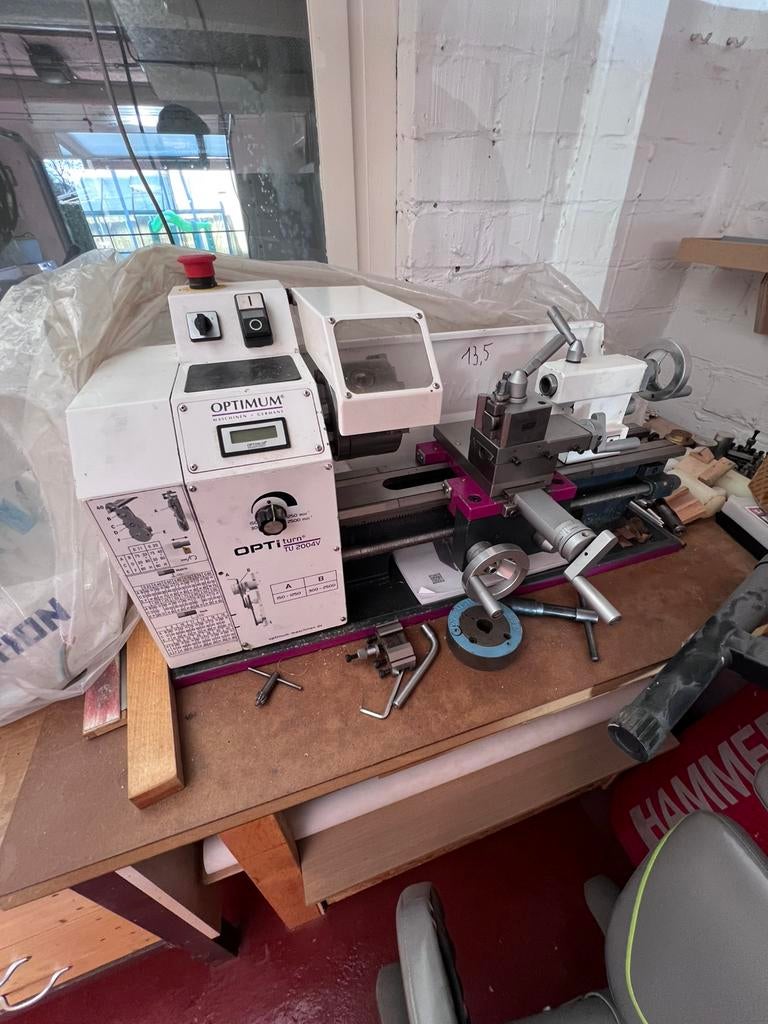 Draaibank Optimum TU2004V 230V PACK, Doe-het-zelf en Bouw, Ophalen, Zo goed als nieuw