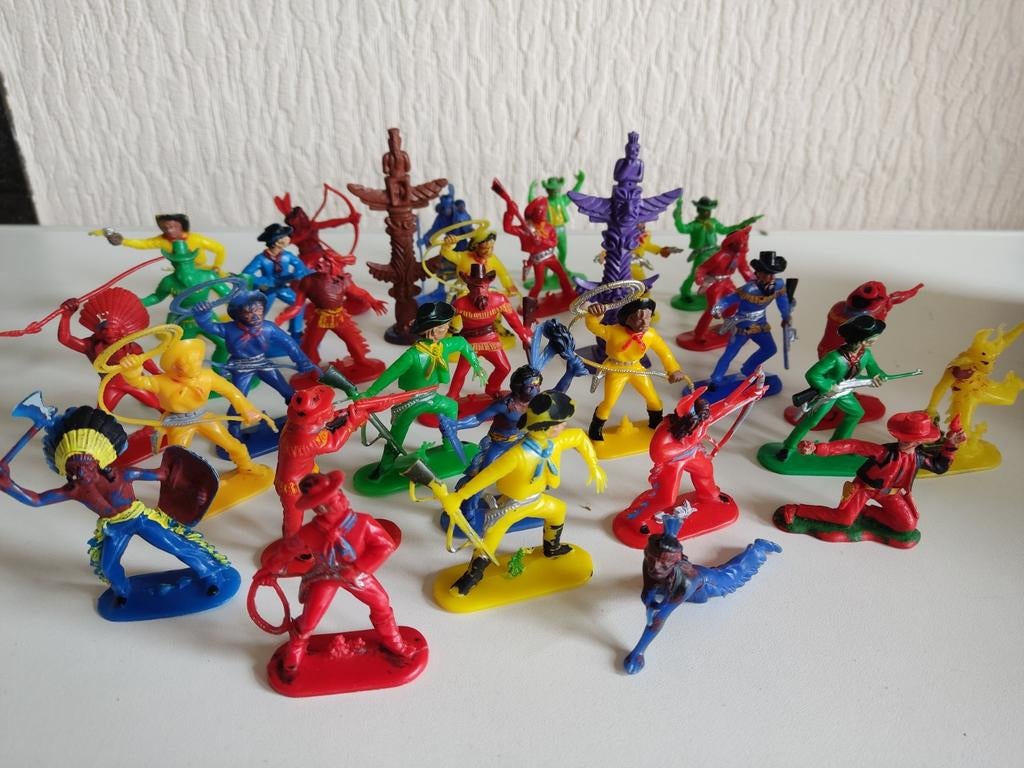 Cowboy en indianen Vintage Retro 32 stuks, Verzamelen, Ophalen, Zo goed als nieuw