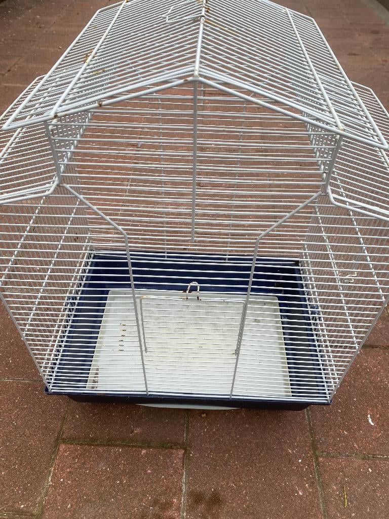 vogelkooi- wit - metaal, Ophalen, Gebruikt, Metaal, Vogelkooi