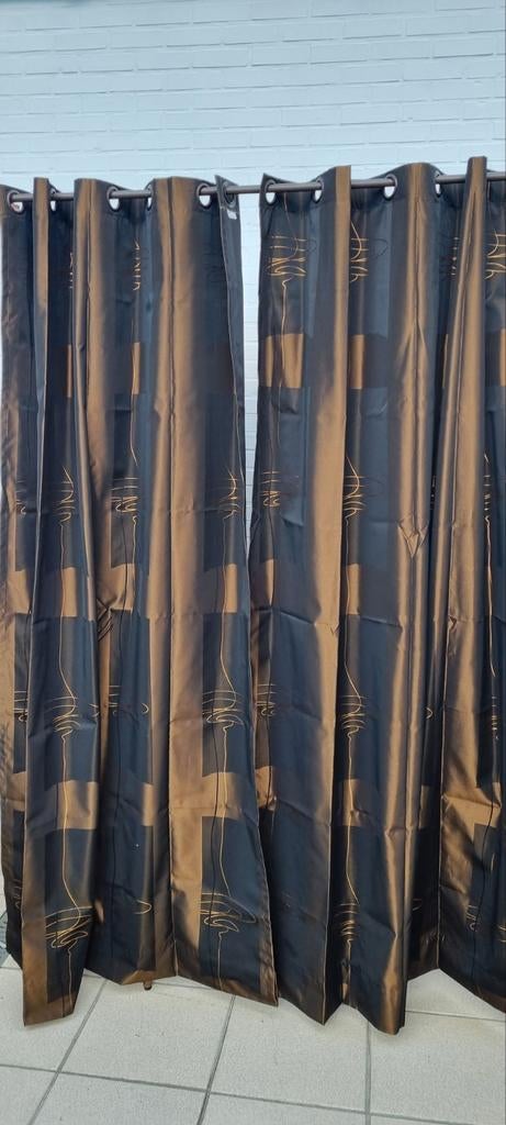 draperies met stalen ophanging, Ophalen, Zo goed als nieuw, Bruin