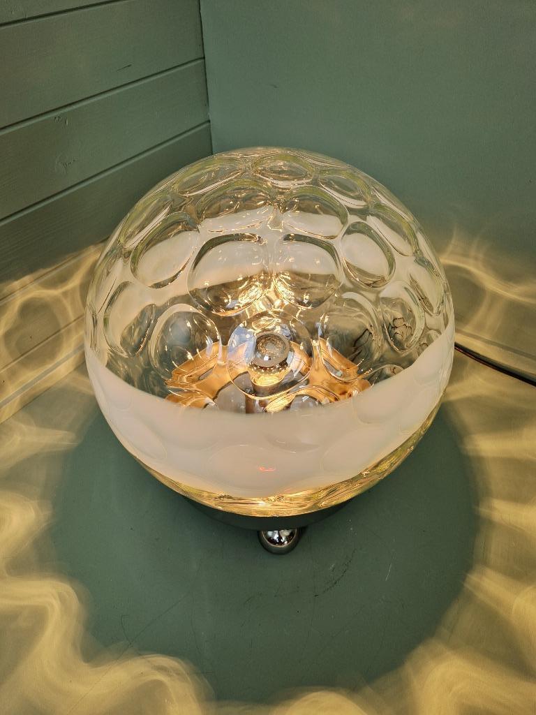 Grote tafellamp in geblazen honingraatglas, 1970, Antiek en Kunst, Ophalen of Verzenden