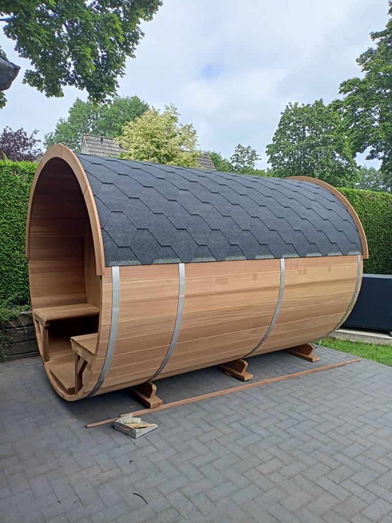 Ayous Thermowood barrelsauna 300cm, Ophalen of Verzenden, Nieuw