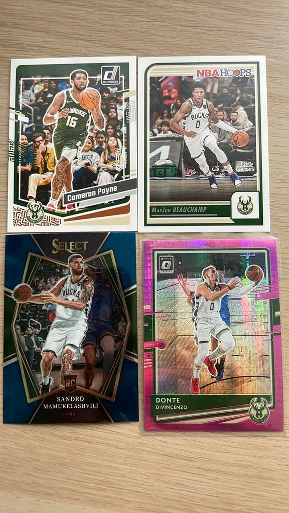 4 Milwaukee Bucks kaarten, Ophalen of Verzenden, Nieuw, Meerdere plaatjes