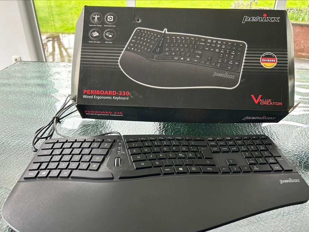 Clavier ergonomique perixx periboard-330, Informatique & Logiciels, Claviers, Ergonomique, Enlèvement ou Envoi, Comme neuf, Qwerty