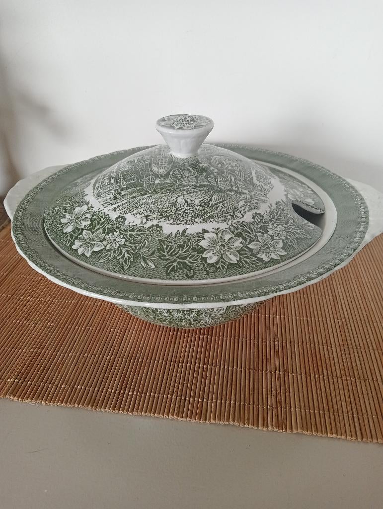 Bol de service Royal Tudor Wave avec couvercle, Antiquités & Art, Antiquités | Céramique & Poterie, Enlèvement ou Envoi