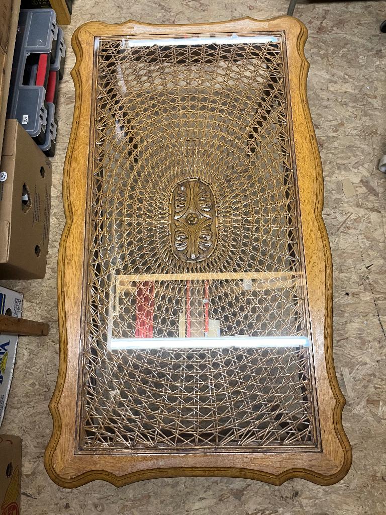 Salontafel bijzettafel met rottan Louis IVX, Enlèvement ou Envoi