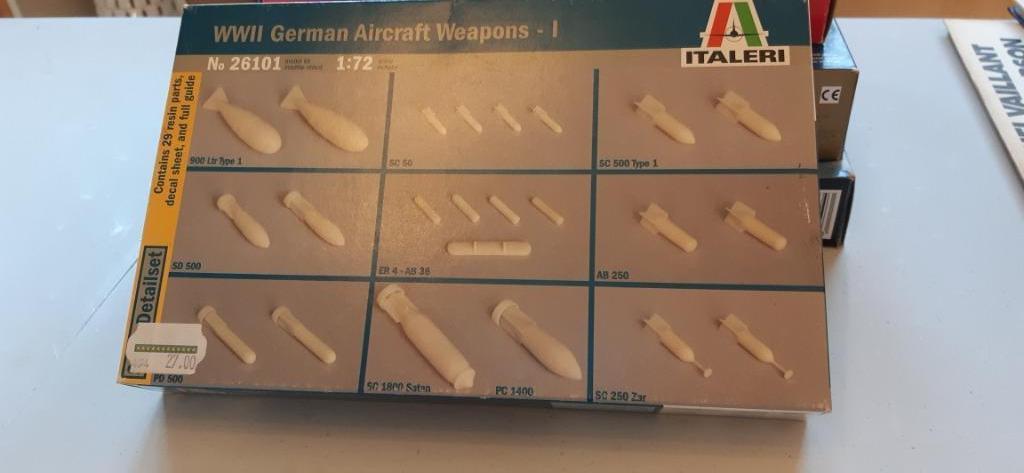 Italeri 1/72 Ww2 German Aircraft Weapons 1 €15, Ophalen, Nieuw, Italeri