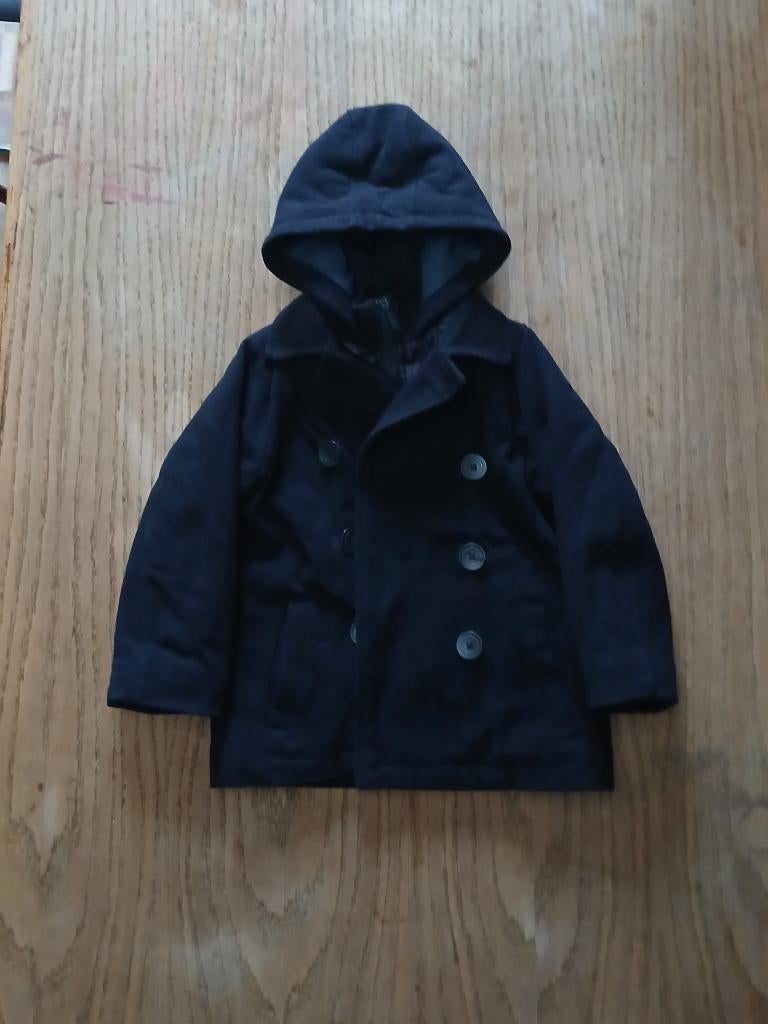 Zwarte La Redoute jas met kap - maat104, Gebruikt, La Redoute, Ophalen of Verzenden, Jongen