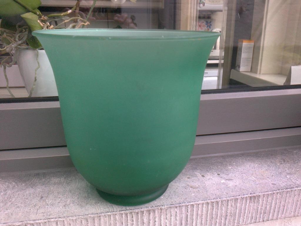 Vaas (groen melkglas), Ophalen of Verzenden, Minder dan 50 cm, Groen, Glas