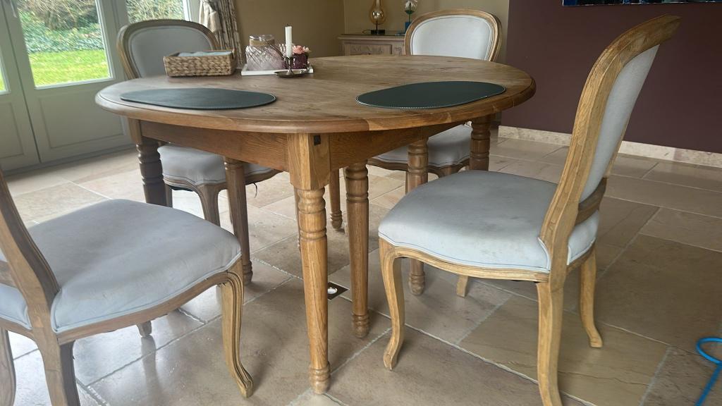 Eiken Tafel van ovaal (3m) tot rond (1,33m), Ophalen, Gebruikt, 100 tot 150 cm, Eikenhout