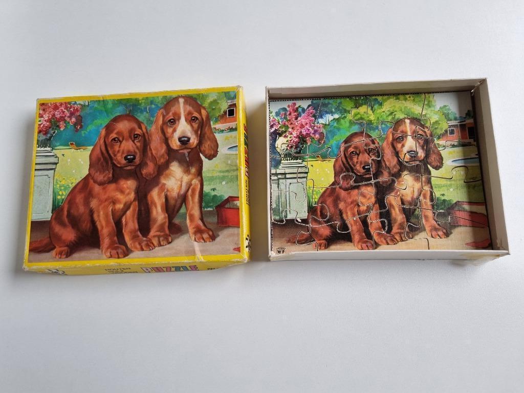 Houten puzzel honden 16 stukjes, 2 tot 4 jaar, Gebruikt, 10 tot 50 stukjes, Ophalen of Verzenden