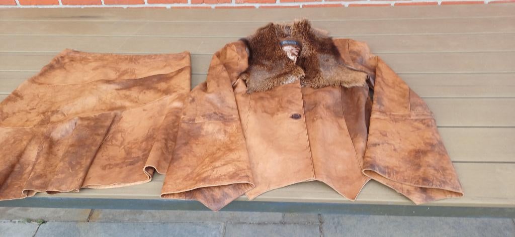 lederen rok met jas, Ophalen, Nieuw, Maat 46/48 (XL) of groter, Bruin