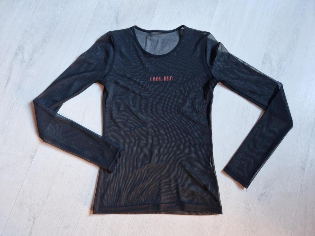 Transparant shirt Code Red (Praga Khan), Ophalen, Zo goed als nieuw, Zwart, Lange mouw