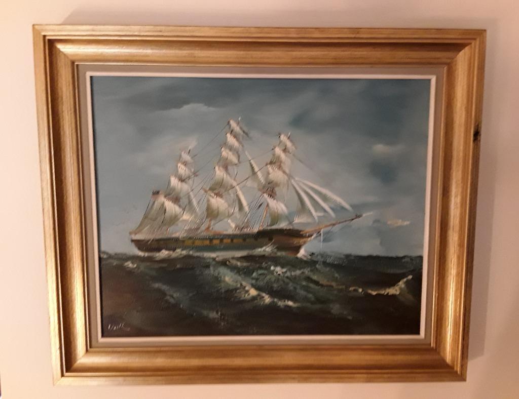 Magnifique tableau marine de 62cmX52cm en parfait état !!!, Antiquités & Art, Enlèvement