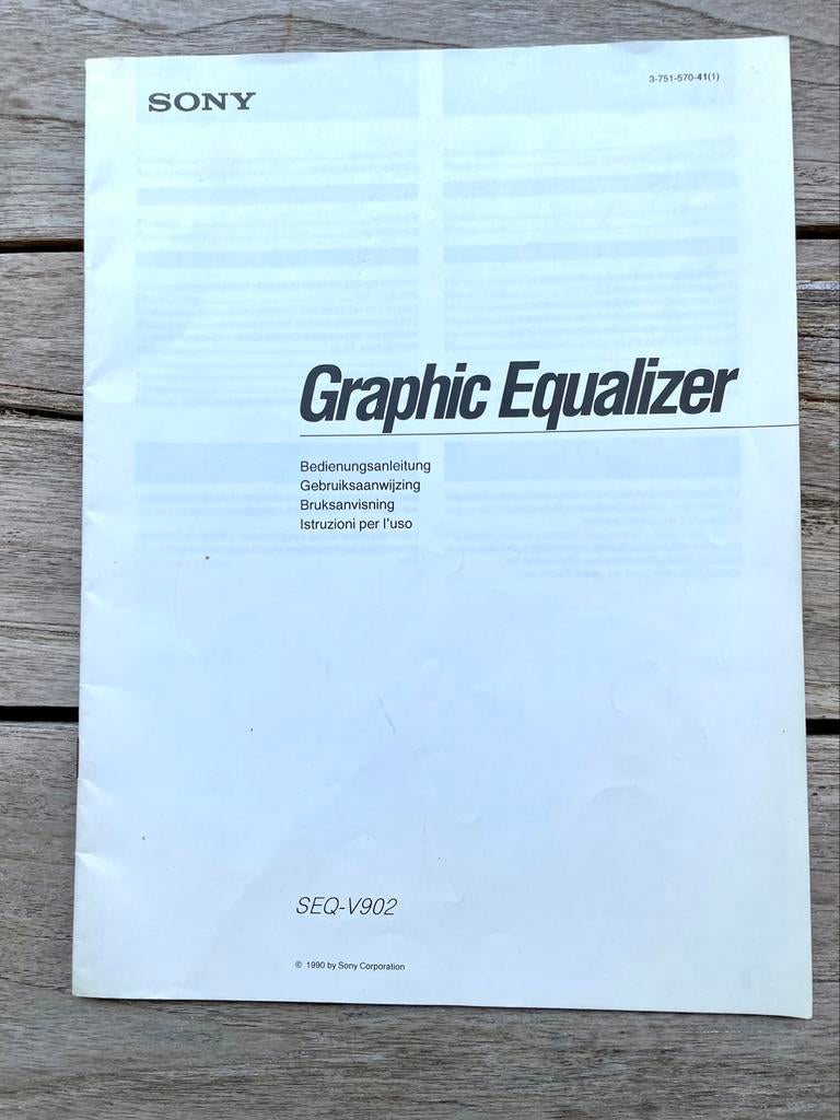 Sony SEQ-V902 equalizer MANUAL, Ophalen of Verzenden, Zo goed als nieuw, Sony