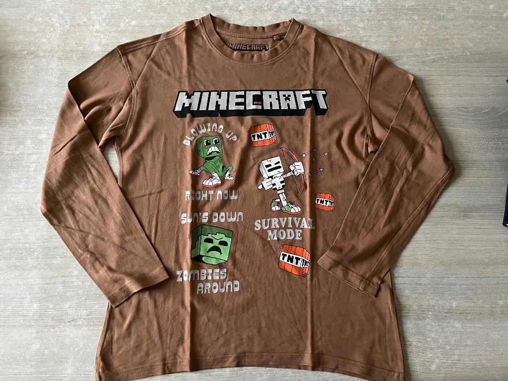 Longsleeve Minecraft maat 152, Minecraft, Ophalen of Verzenden, Zo goed als nieuw, Shirt of Longsleeve