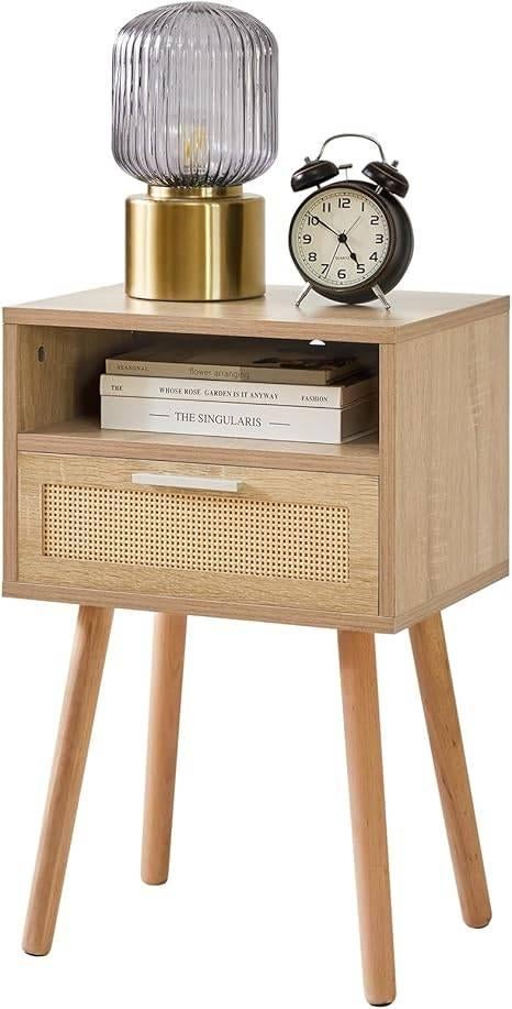 Table de chevet bohème en rotin | LIVRAISON GRATUITE