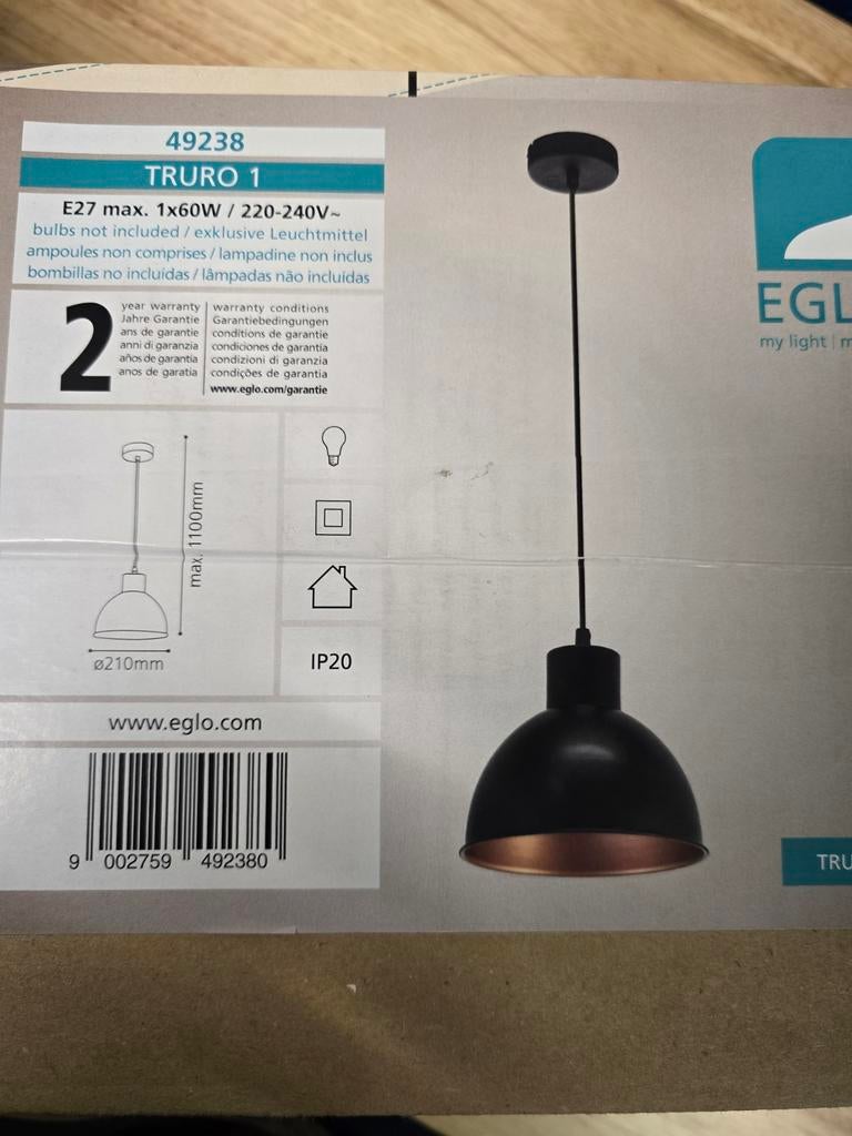 Lampe suspendue Eglo Truro 1, Enlèvement, Neuf, Métal, 75 cm ou plus