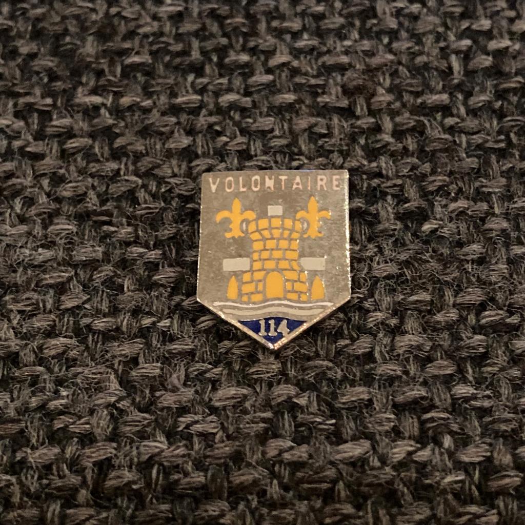 PIN - 114 Régiment d'infanterie Volontaire, Collections, Envoi, Utilisé, Autres sujets/thèmes, Insigne ou Pin's