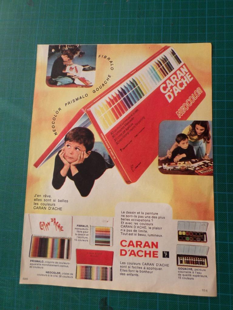 Caran d'Ache crayons - publicité papier - 1970, Ophalen of Verzenden, Gebruikt, Overige typen