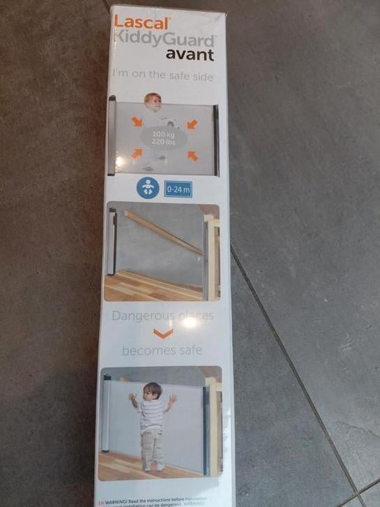 Barrière de sécurité Lascale KiddyGuard Avant – Noir (neuf,, Kinderen en Baby's, Traphekjes, Zo goed als nieuw, Klemhekje, Ophalen