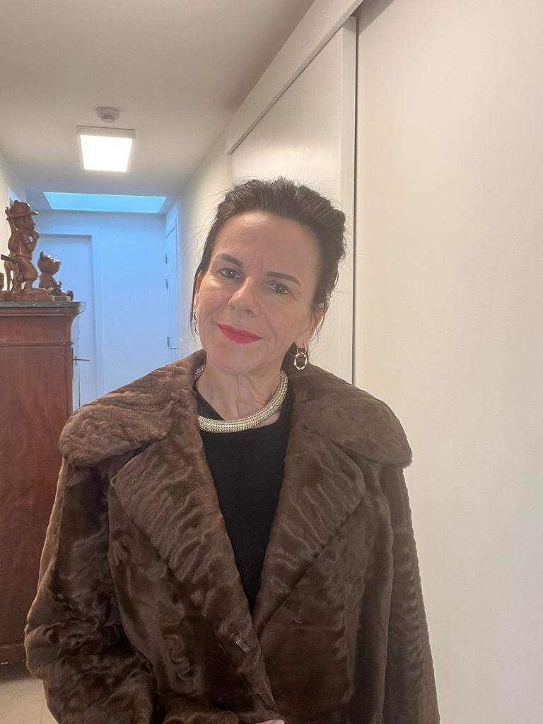 Artisan Furrier - Astrakan jas (1), Kleding | Dames, Maat 38/40 (M), Jaquet, Bruin, Ophalen of Verzenden