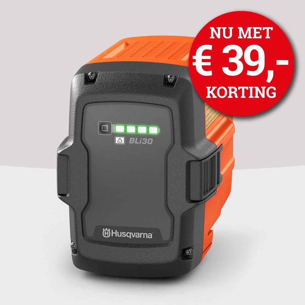Husqvarna BLi30 accu's met € 39,- korting! OP=OP!, Ophalen of Verzenden, Nieuw, Overige soorten, Husqvarna