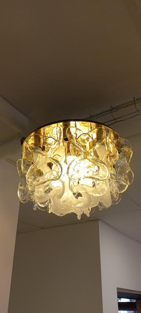 Kalmar plafond/kroonluchter, Ophalen, Zo goed als nieuw, Glas, Vintage