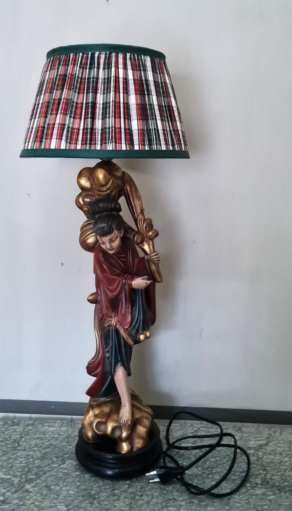 Abat-jour Gheisa et abat-jour plissé en soie, Enlèvement ou Envoi, Comme neuf, Tissus, 50 à 75 cm