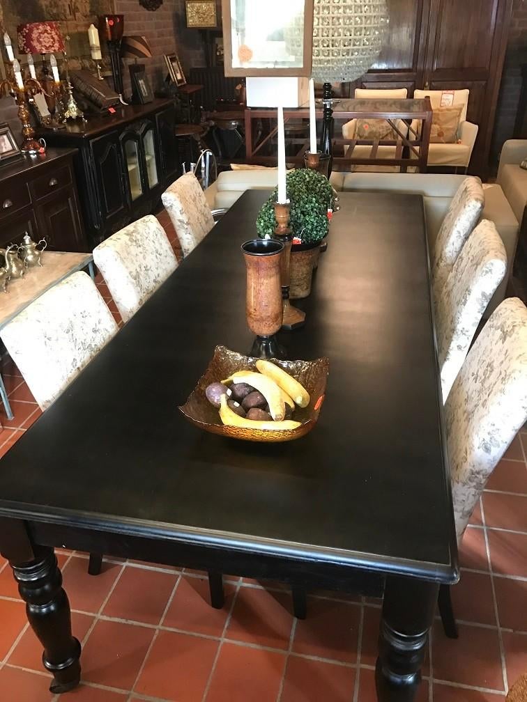 Zeer ZWARE UNIEKE EETTAFEL matzwart - TAFEL Flamant, Ophalen, Nieuw