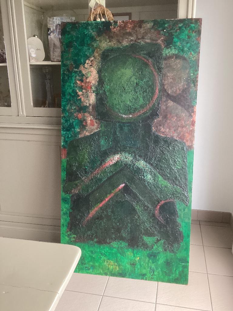 Grand tableau de Reine VAN DER BORGHT (1907-2005), Antiquités & Art, Enlèvement