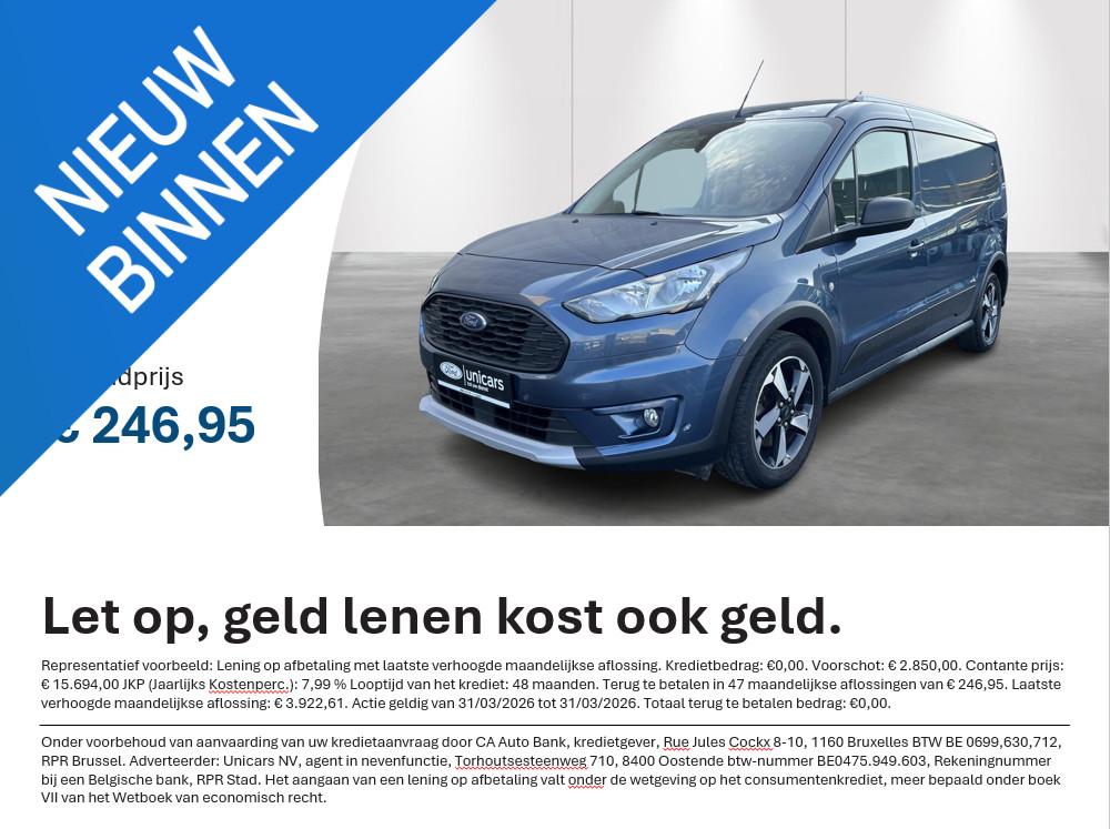 Ford Transit Connect 1.5 TDCi 74kW L2 HD Active BTW-WAGEN, Auto's, Gebruikt, 4 cilinders, Blauw, Bedrijf