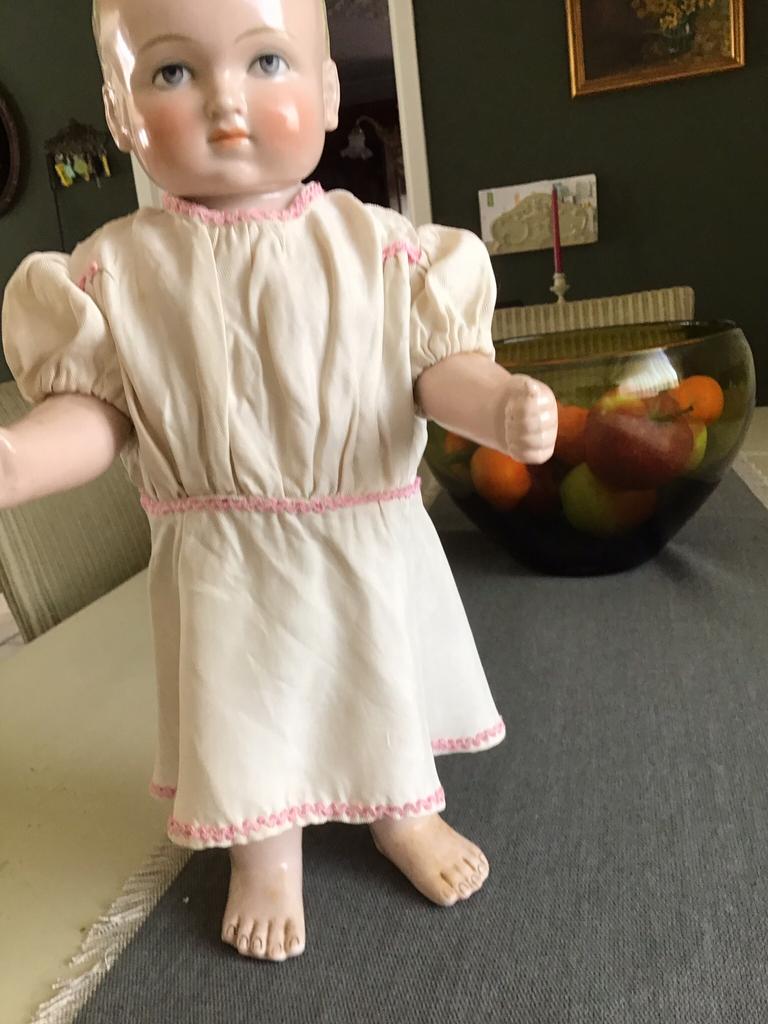 Antieke badpop (frozen Charlie), Verzamelen, Poppen, Ophalen of Verzenden, Gebruikt, Pop