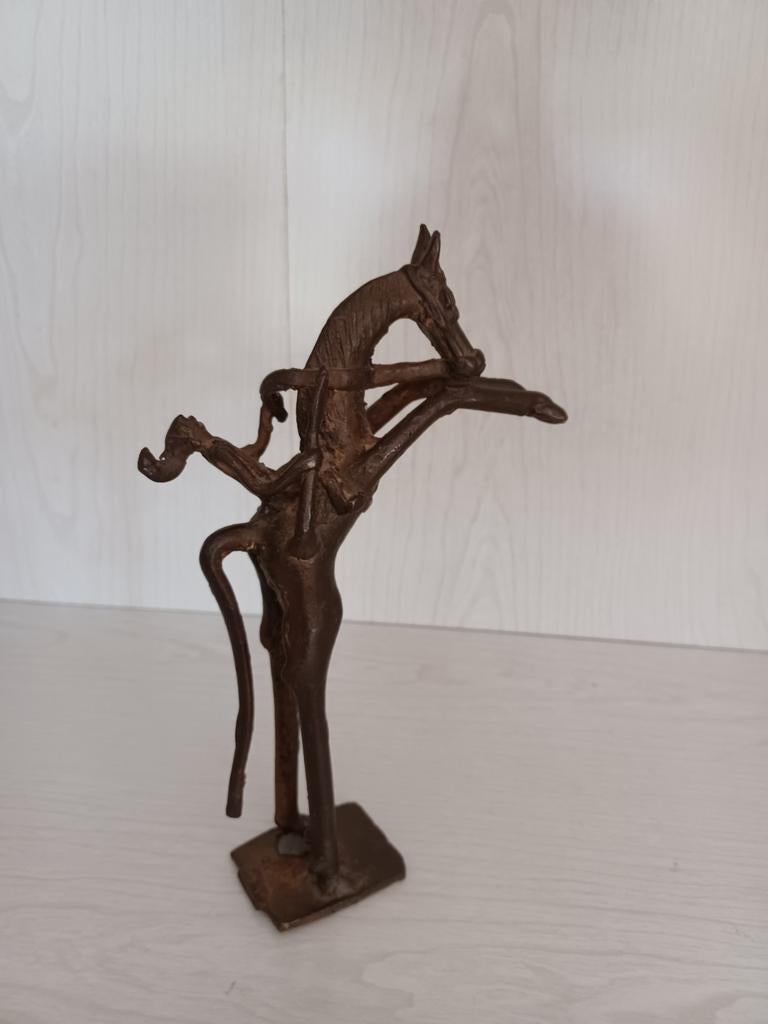 Brons beeld soldaat op paard, Enlèvement, Bronze