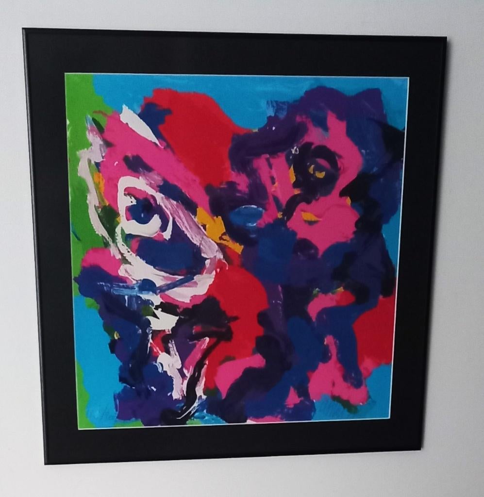 Karel Appel 'Hoofden als Bloemen (nieuw, prachtig gelijst), Antiek en Kunst, Kunst | Litho's en Zeefdrukken, Ophalen of Verzenden