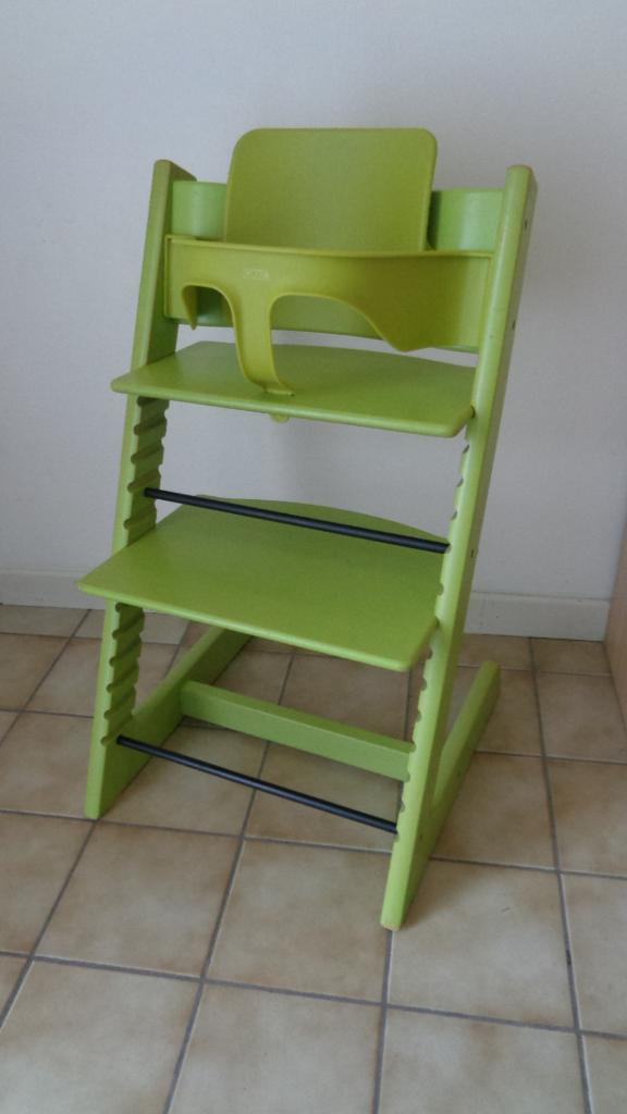 Tripp trapp stoel van stokke en babyset, Enlèvement, Comme neuf, Chaise évolutive, Réducteur de chaise