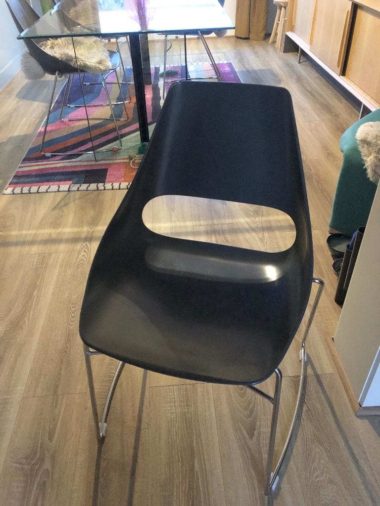 4 echo metalmobil stoelen Italiaans design, Ophalen, Kunststof, Gebruikt, Vier