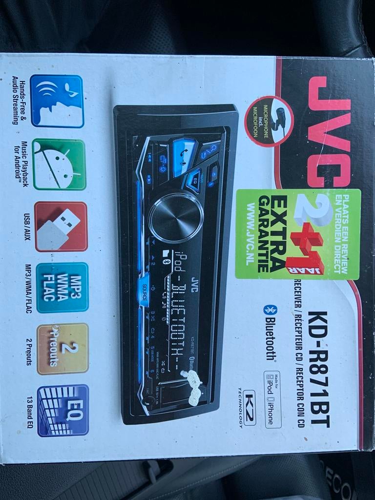 Jvc KD-R871BT, Autos : Divers, Autoradios, Enlèvement, Comme neuf