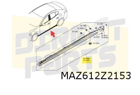 Mazda 3 (3/19-) Dorpelafdekking Links (25D snowflake white p, Auto-onderdelen, -, Verzenden, -, Nieuw