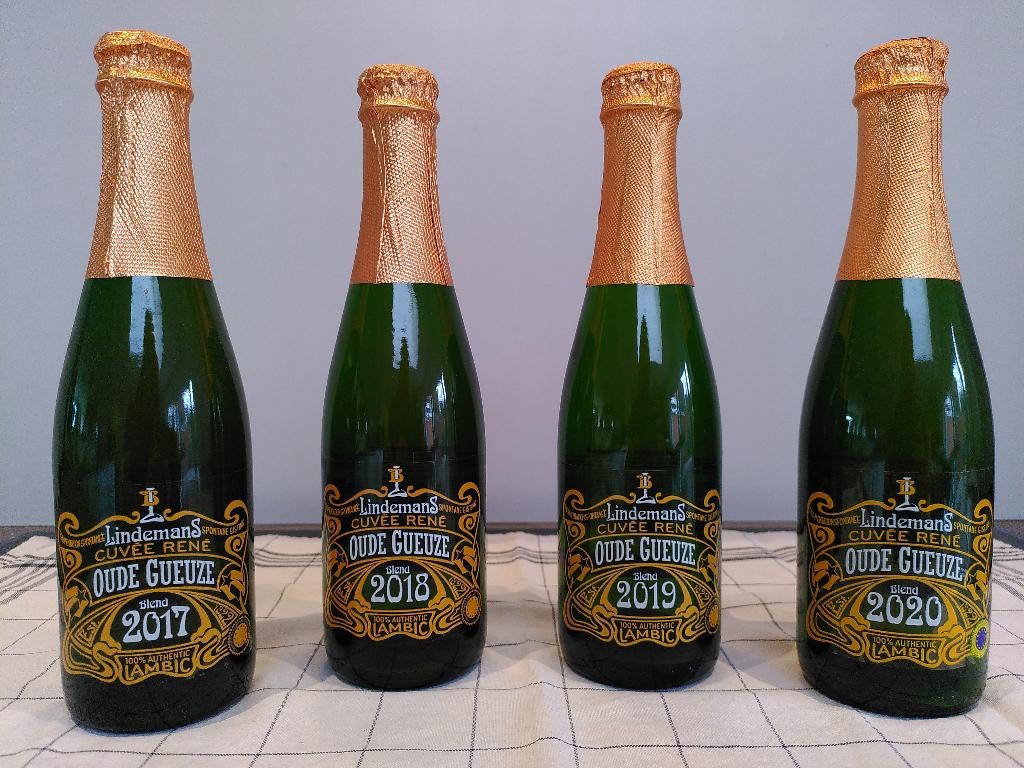 4x Lindemans Cuvée René Oude Gueuze (2017 t.e.m. 2020), Ophalen of Verzenden, Nieuw, Flesje(s), Overige merken