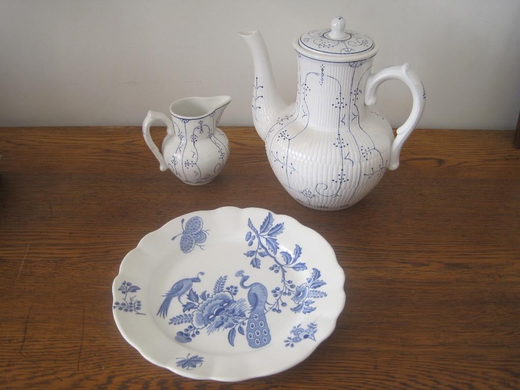 3 pièces poterie ancienne Boch Paon Copenhague 1920, Antiquités & Art, Enlèvement ou Envoi