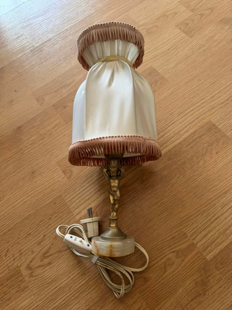 Petite lampe de chevet avec figurine Michel Ange en étain, Maison & Meubles, Enlèvement, Comme neuf