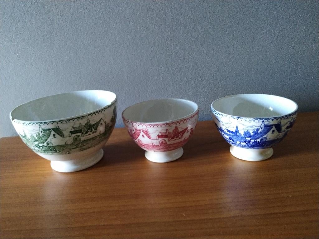 3 bols « ferme » BOCH, Antiquités & Art, Enlèvement ou Envoi