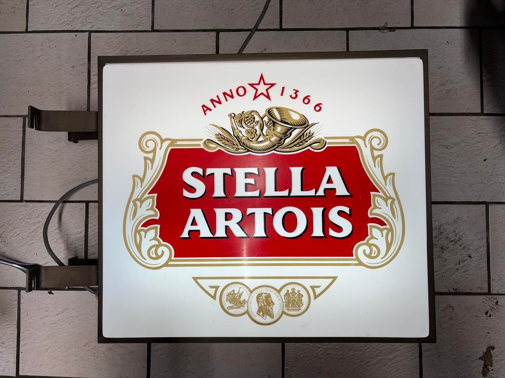 Lichtreclame Stella jaren ‘80 in perfect werkende staat, Verzamelen, Ophalen, Gebruikt, Lichtbak of (neon) lamp