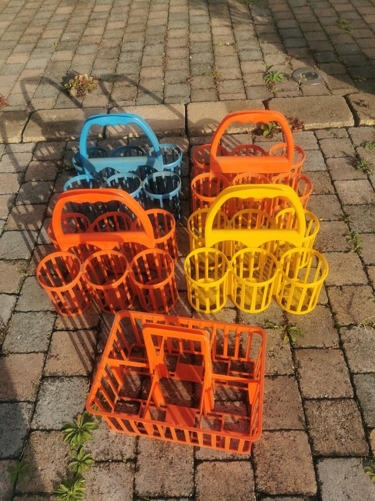 Vintage set van 5 PLA flessenhouders, Antiek en Kunst